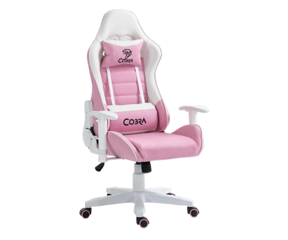 Fotel gamingowy COBRA Rebel 203 Biało-różowy CR203 PINK-WHITE